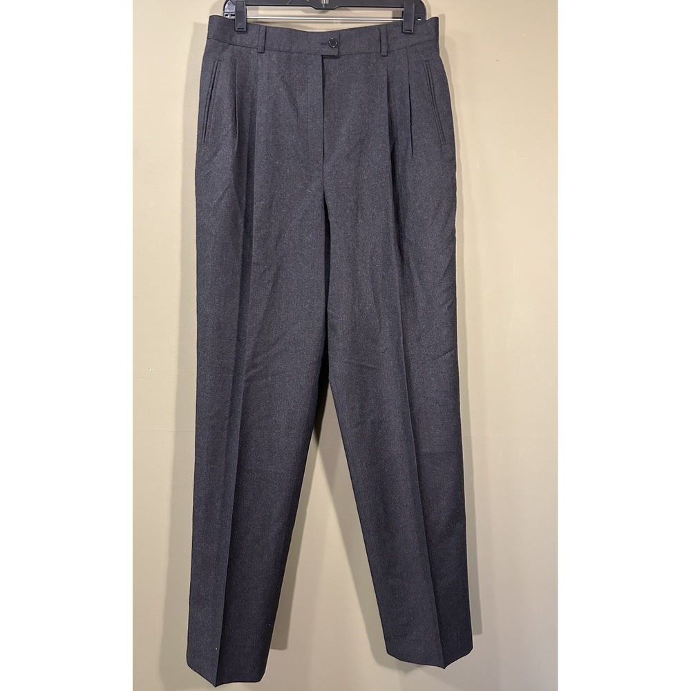 Zanella High Rise Pleated Wool Trousers Womens Sz 14 Luxury Business 32x33